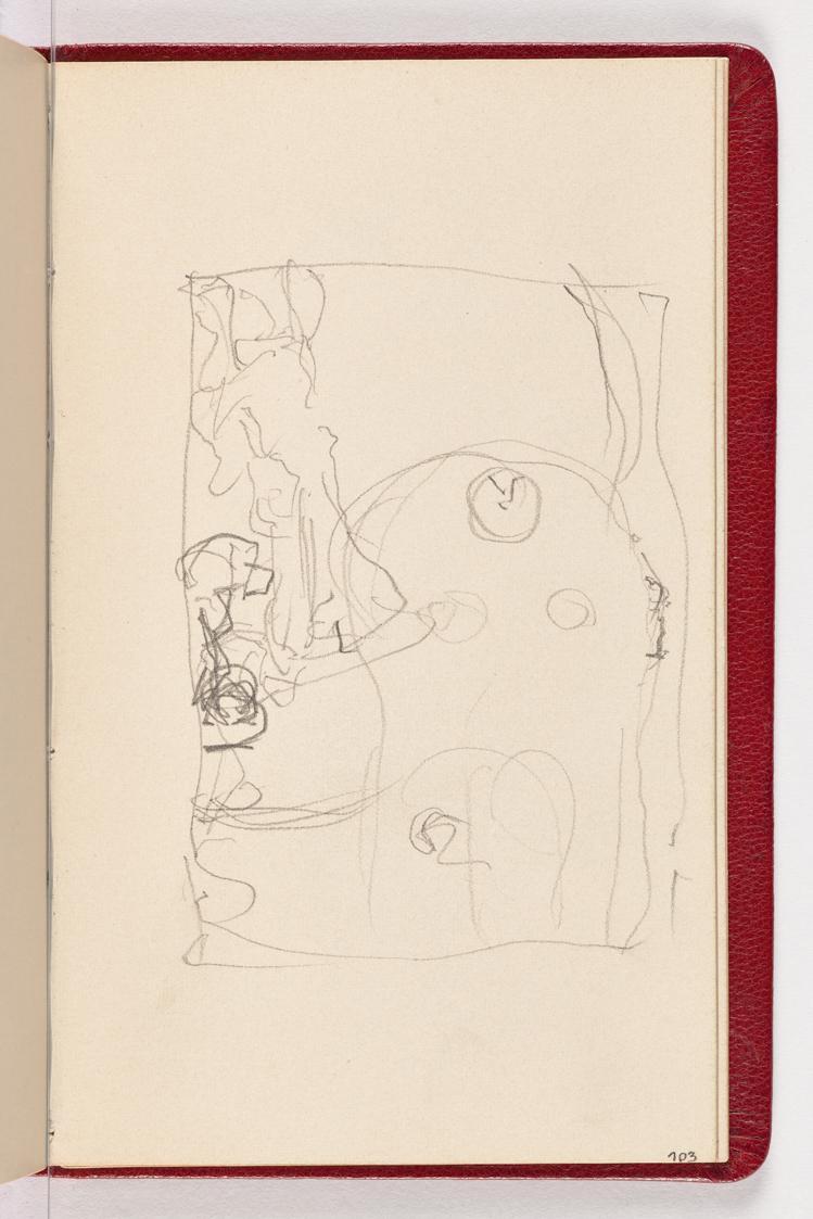 Gustav Klimt, Seite 103, 1898, In rotes Leder gebundenes Büchlein, Zeichnungen und Notizen mit  ...