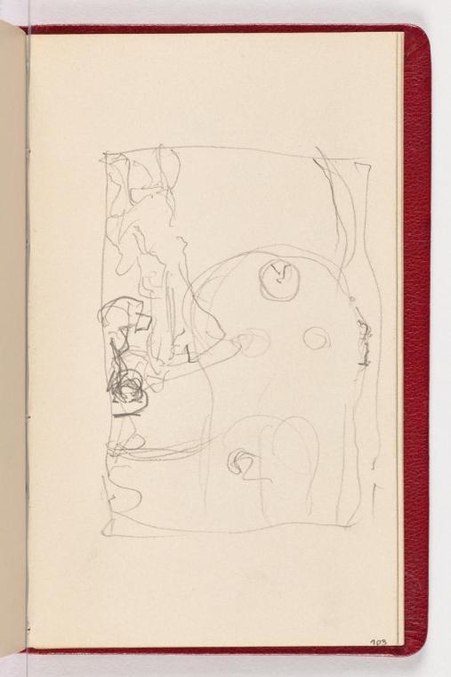 Gustav Klimt, Seite 103, 1898, In rotes Leder gebundenes Büchlein, Zeichnungen und Notizen mit  ...