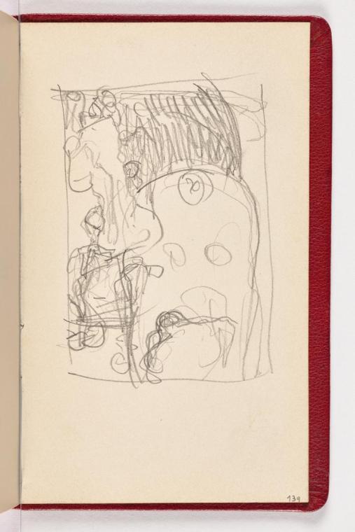 Gustav Klimt, Seite 139, 1898, In rotes Leder gebundenes Büchlein, Zeichnungen und Notizen mit  ...