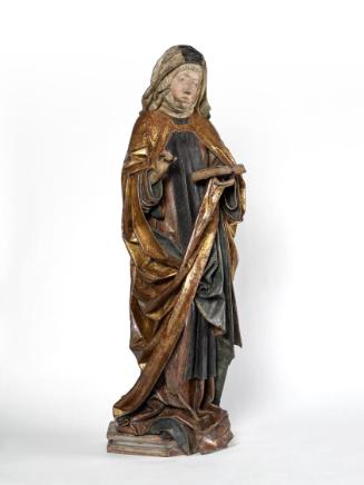 Hans Klocker, Weibliche Heilige (hl. Walpurgis ?), um 1485/1490, Fichtenholz mit Fassung und Ve…
