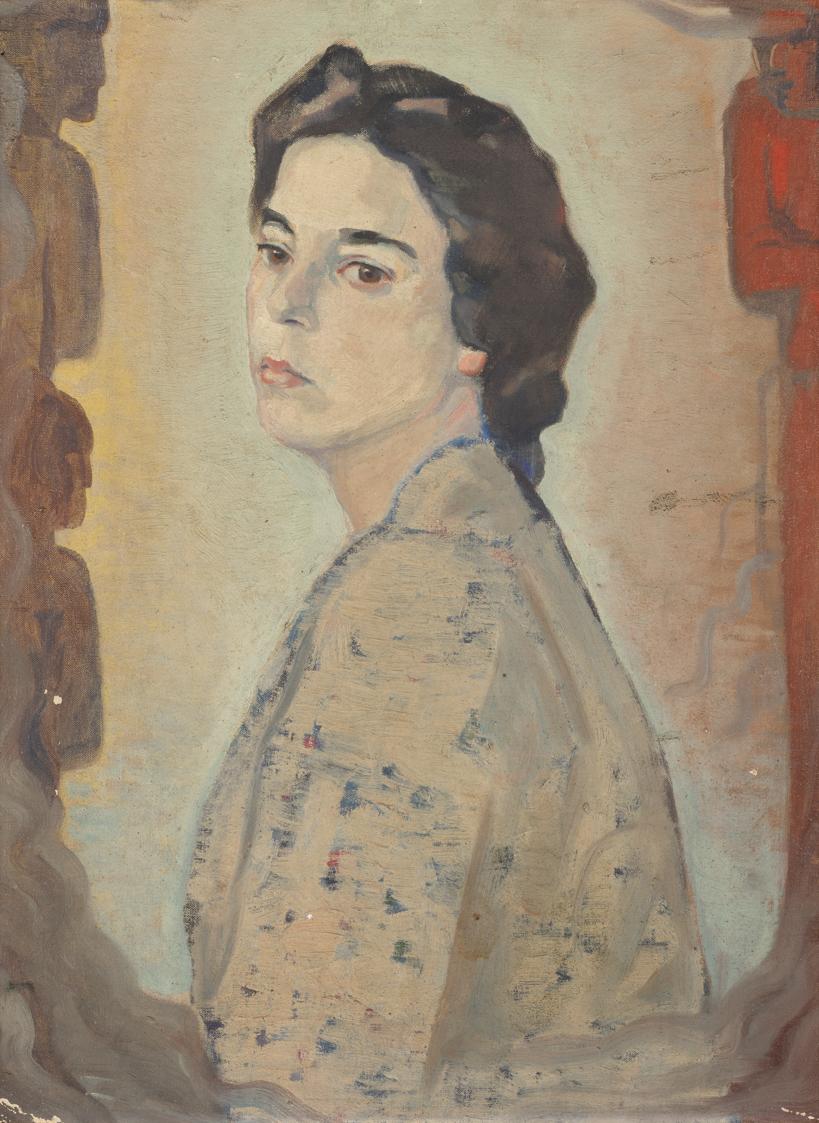 Franz Hejda, Porträt Beatrice Traub, die Gattin des Künstlers, 1943, Öl auf Leinwand auf Karton…