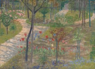 Wilhelm Hejda, Einblick in einen Park. Studie, um 1910, Aquarell auf Papier, 54 × 73 cm, Belved…