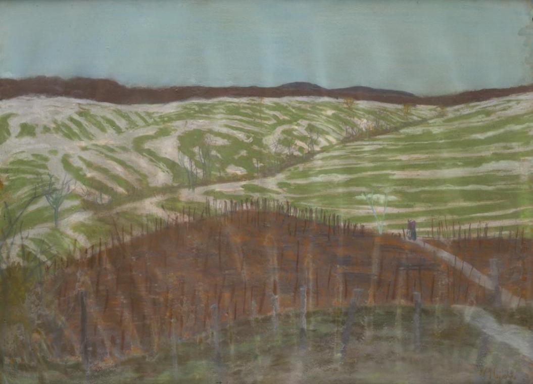 Wilhelm Hejda, Einsame Landschaft. Studie, um 1910, Aquarell auf Papier, 54,5 × 73 cm, Belveder…