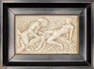 Wilhelm Hejda, Faun und liegende Nymphe, um 1910, Elfenbein, 5,5 × 9 cm, Belvedere, Wien, Inv.-…