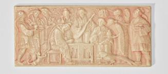 Wilhelm Hejda, Betrunkener Mandarin, um 1920, Elfenbein, 4,6 × 10,1 × 0,3 cm, Belvedere, Wien, …