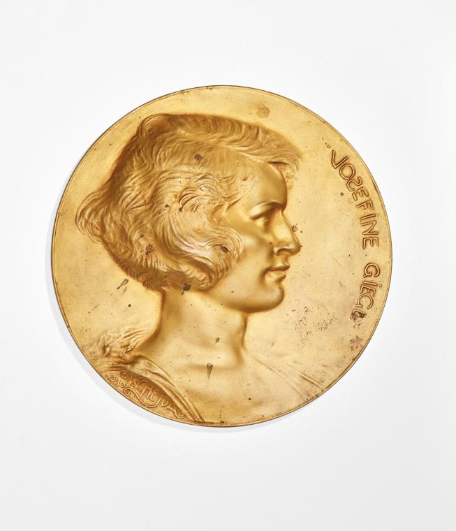 Wilhelm Hejda, Josefine Giegl, 1930, Bronzeplakette, 18,9 cm, Belvedere, Wien, Inv.-Nr. 12126
