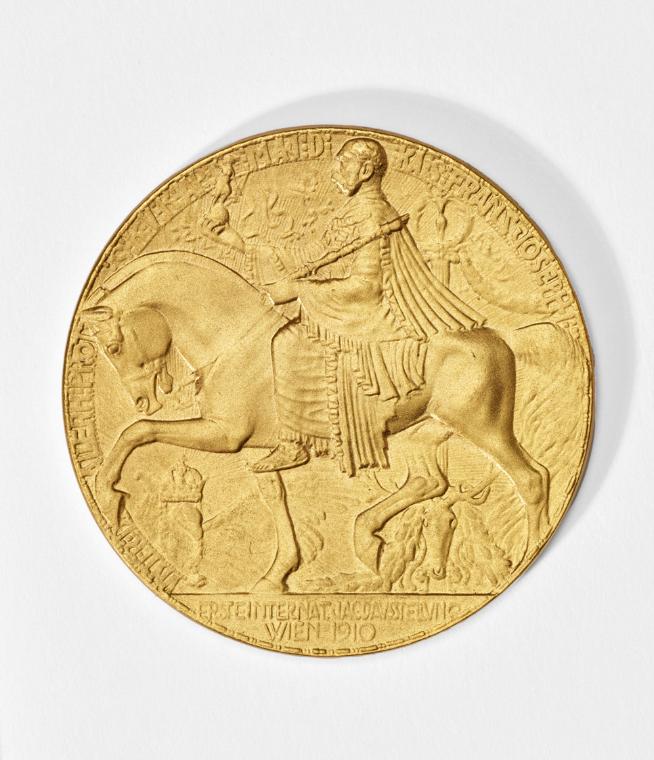 Medaille für die Internationale Jagdausstellung 1910. Pferde