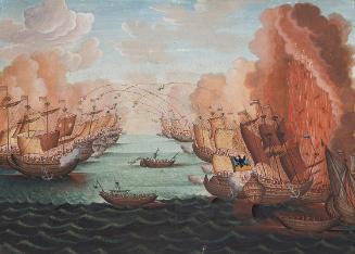 Franz Anton Winder, Seeschlacht, undatiert, Deckfarben auf Papier, 21,5 x 29,5 cm, Belvedere, W…