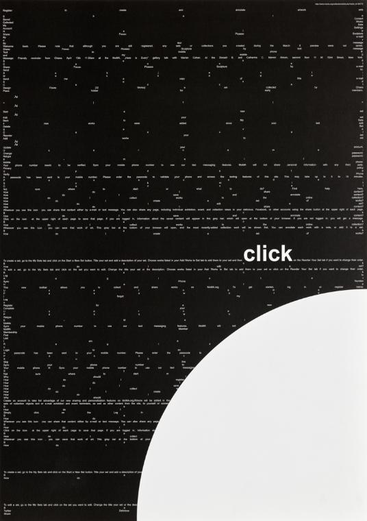 Michael Riedel, Ohne Titel, 2011, Offsetdruck auf Affichenpapier, 17teilig, je: 60,5 × 42 cm, B…