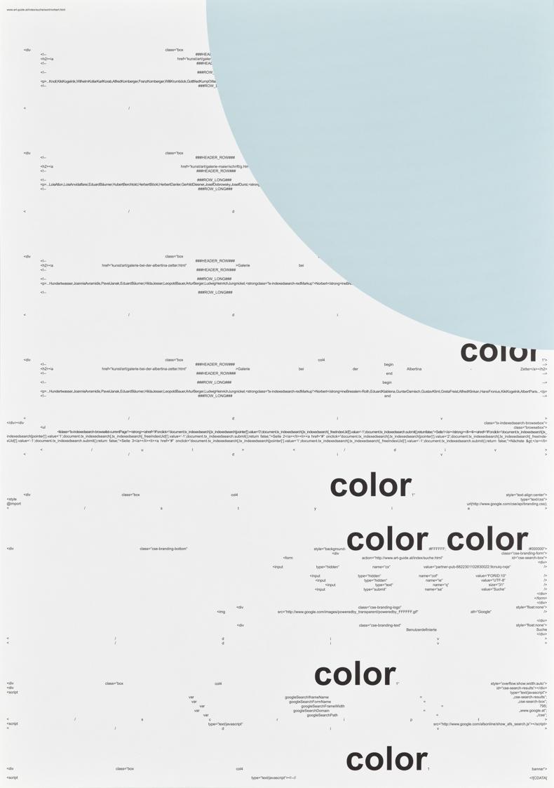 Michael Riedel, Ohne Titel, 2011, Offsetdruck auf Affichenpapier, 17teilig, je: 60,5 × 42 cm, B ...