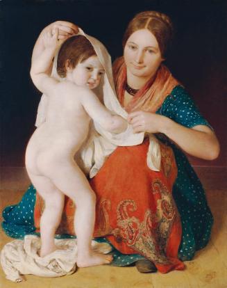 Johann Baptist Reiter, Das frische Hemd, 1847, Öl auf Leinwand, 97 x 76 cm, Belvedere, Wien, In…