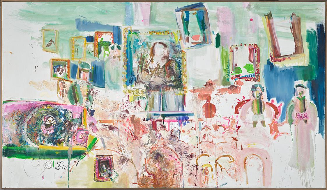 Isa Schmidlehner, Sammlung, 2006, Öl auf Leinwand, 145 × 250 cm, Belvedere, Wien, Inv.-Nr. 1218…