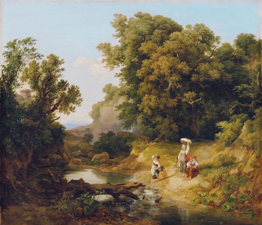 Károly Markó der Ältere, Ideale Landschaft (Italienische Landschaft), 1837, Öl auf Leinwand, 36…