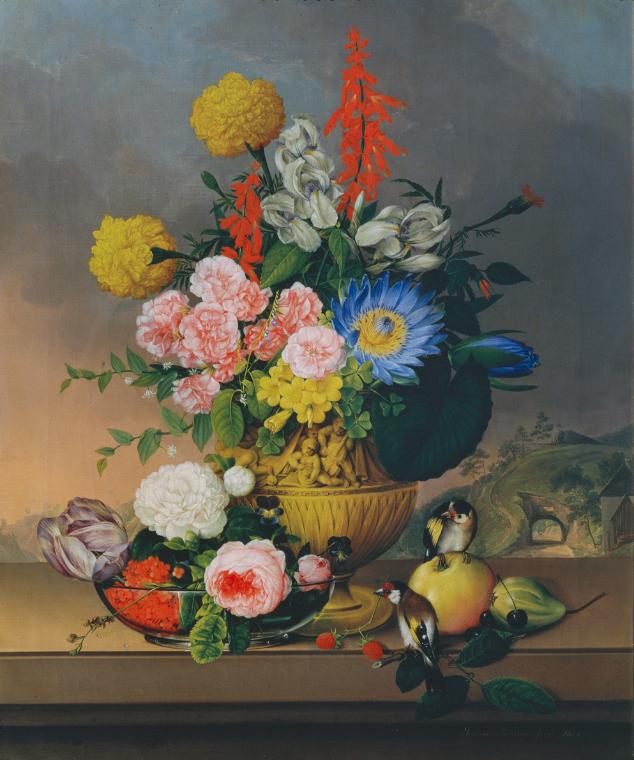 Johann Knapp, Stillleben mit Blumenstrauß, 1828, Öl auf Leinwand, 68 x 57 cm, Belvedere, Wien, …