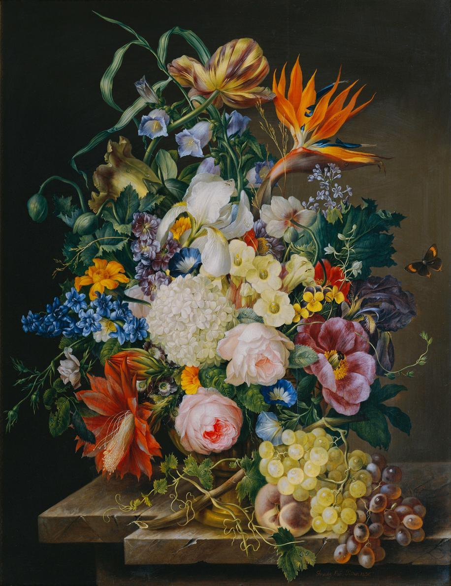 Franz Xaver Petter, Blumenstück, 1831, Öl auf Holz, 77 x 60 cm, Belvedere, Wien, Inv.-Nr. 7872