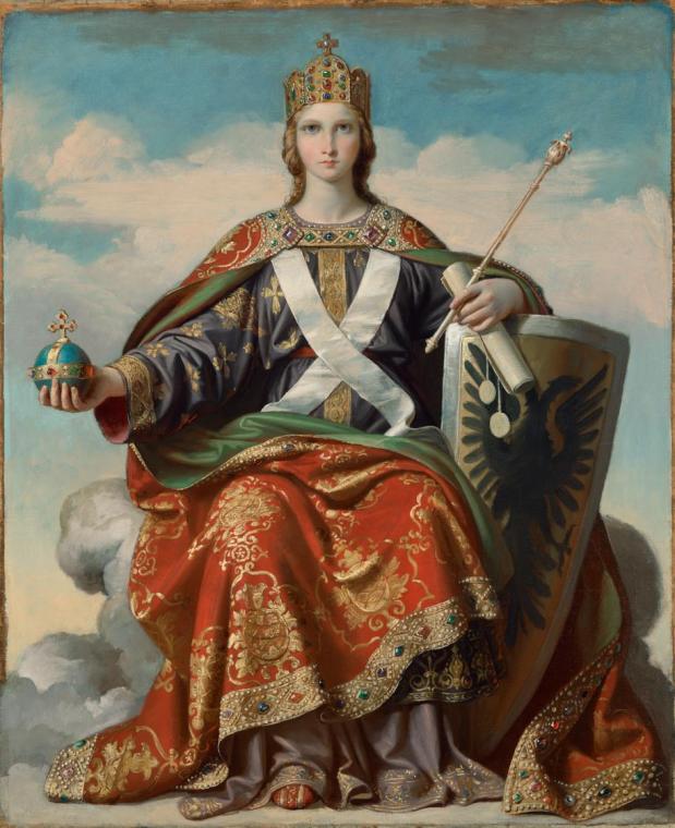 Karl von Blaas, Allegorie der Macht, 1859, Öl auf Leinwand, 81 × 66 cm, Belvedere, Wien, Inv.-N ...