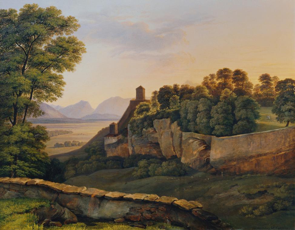 Heinrich Reinhold, Der Mönchsberg bei Salzburg, 1819, Öl auf Holz, 40,5 x 50 cm, Belvedere, Wie…