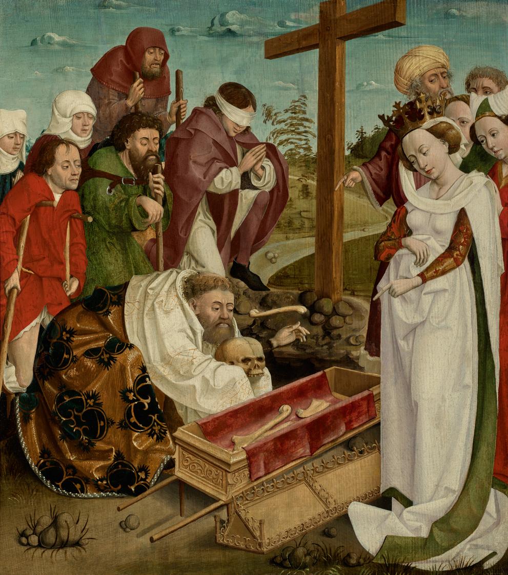 Meister der Oswaldlegende, Überführung der Gebeine des hl. Oswald, um 1480/1485, Malerei auf Ta…