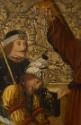 Steirischer Maler, Martyrium des hl. Andreas, um 1470, Malerei auf Tannenholz, 81,5 x 71,5 cm, …