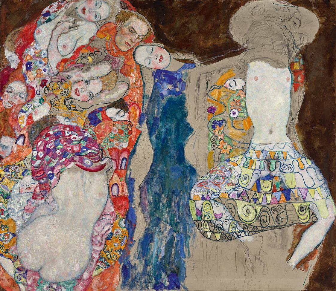 Gustav Klimt, Die Braut, 1917/1918, Öl, Bleistift und schwarze Kohle auf Leinwand, 165 × 191 cm ...