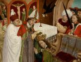 Meister der Oswaldlegende, Krönung des hl. Oswald, um 1480/1485, Malerei auf Tannenholz, 96 × 8…