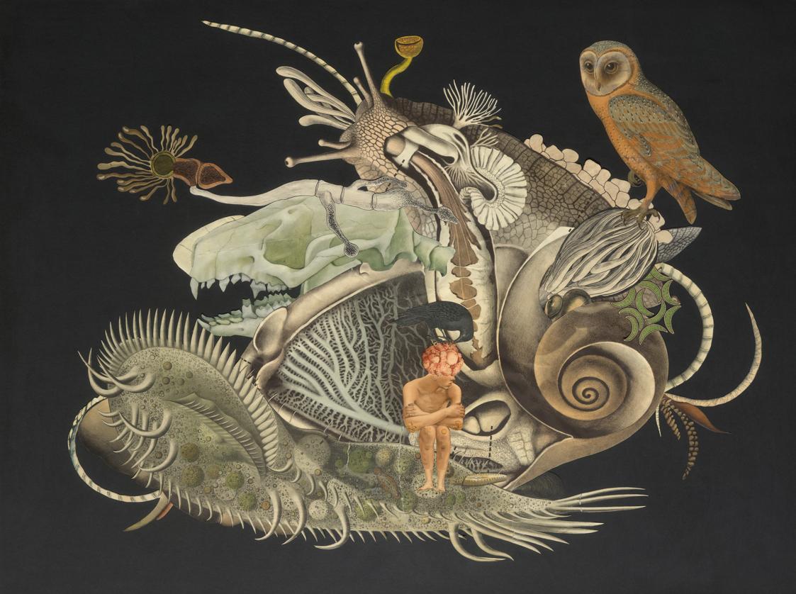 Ines Doujak, O. T. (Geistervolk), seit 2015, Collage auf Papier (aus Originalmaterialien, analo…
