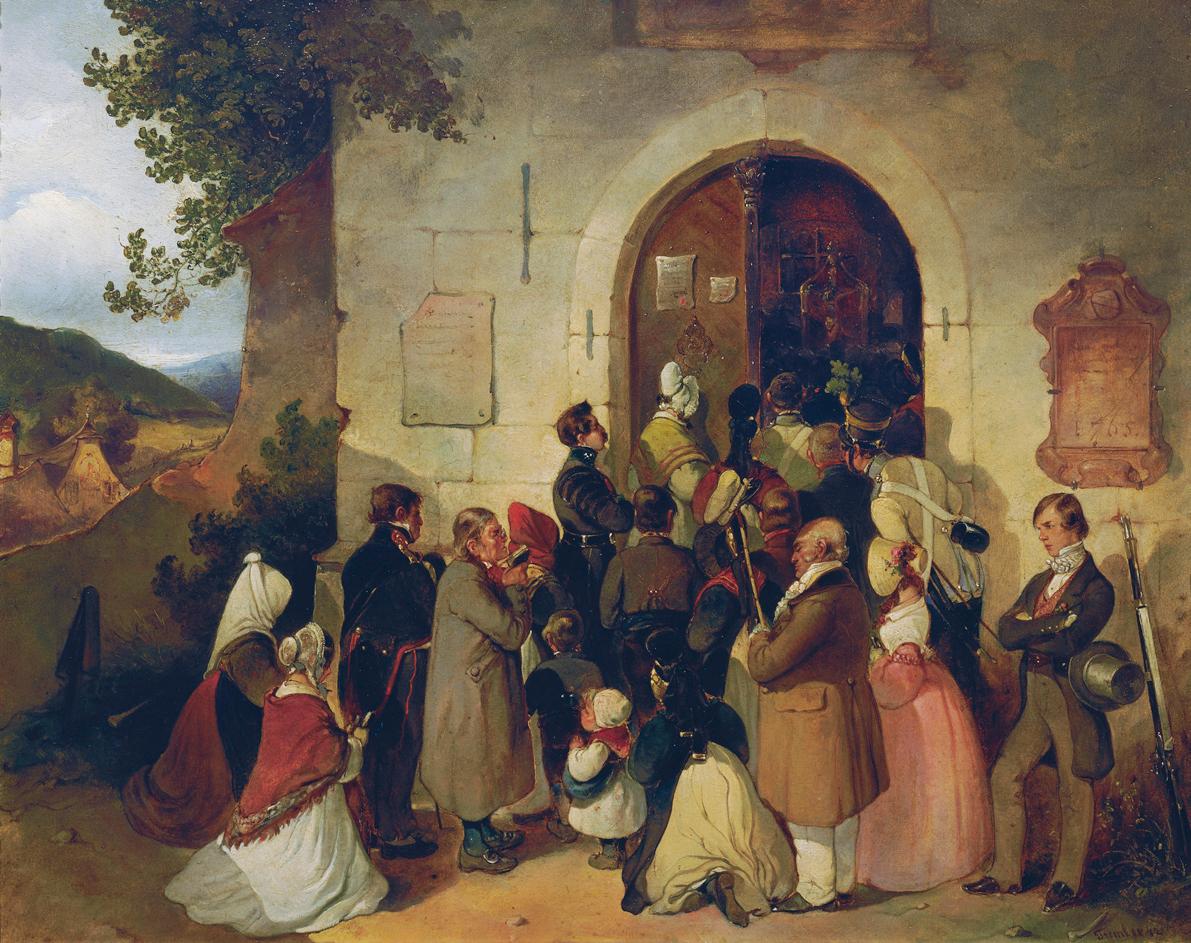 Johann Friedrich Treml, Wallfahrer, 1842, Öl auf Holz, 35 x 44 cm, Belvedere, Wien, Inv.-Nr. 36…