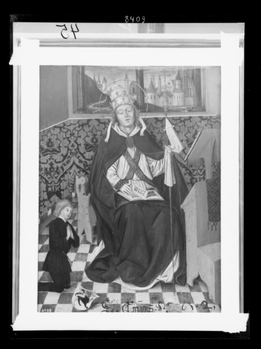 Josef Löwy – k. u. k. Hof-Photograph, Kunst- und Verlags-Anstalt, Hl. Cyriakus mit Stifter, 188…