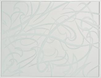 Maria Hahnenkamp, Ornament 1, 2012, Glasbild; Weissglas mit Sandstrahlung in flacher und mittle…