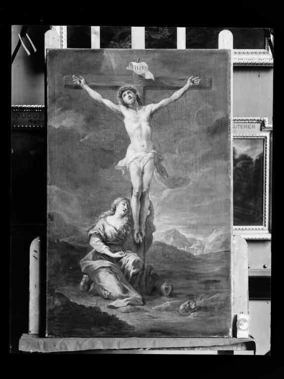 Josef Löwy – k. u. k. Hof-Photograph, Kunst- und Verlags-Anstalt, Kruzifixus mit Maria Magdalen…
