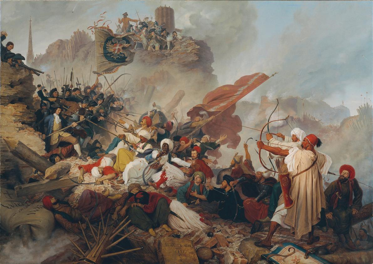 Leander Russ, Sturm der Türken auf die Löwelbastei, 1837, Öl auf Leinwand, 207 x 285 cm, Belved…