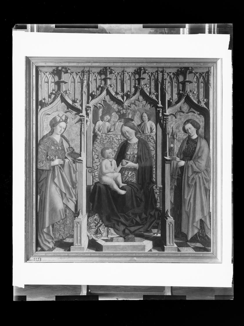 Josef Löwy – k. u. k. Hof-Photograph, Kunst- und Verlags-Anstalt, Thronende Maria mit den Heili…