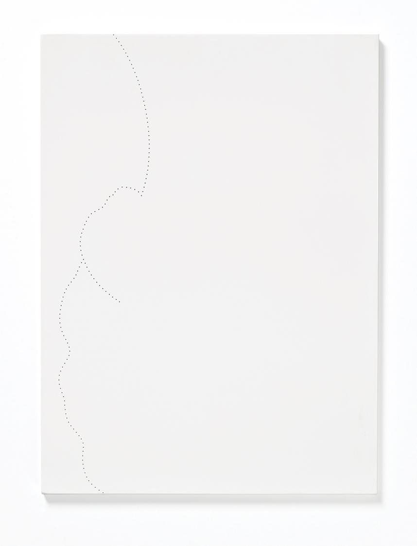 Maria Hahnenkamp, O. T., 2013, Steingips, gegossen, bebohrt, 75 × 55 cm, Belvedere, Wien, Inv.-…