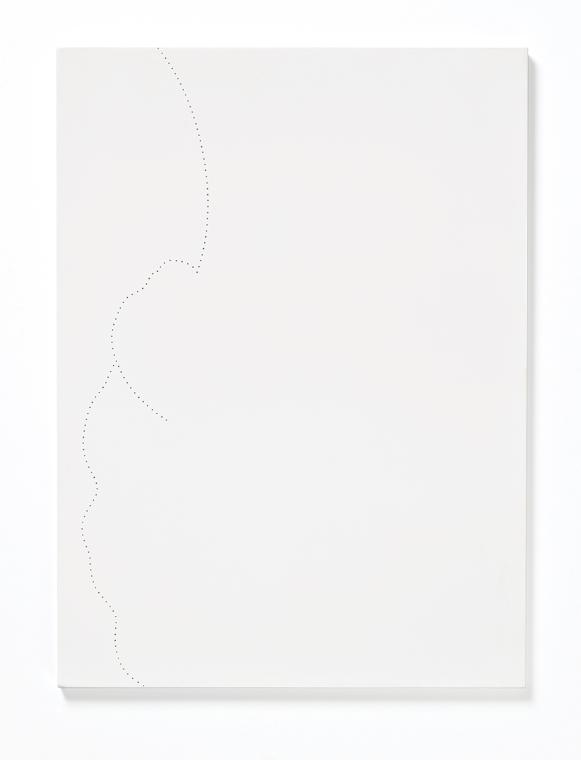 Maria Hahnenkamp, O. T., 2013, Steingips, gegossen, bebohrt, 75 × 55 cm, Belvedere, Wien, Inv.-…