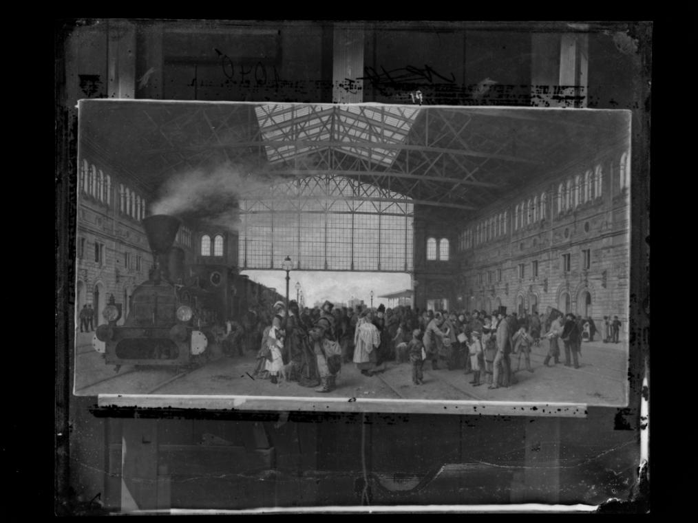 Josef Löwy – k. u. k. Hof-Photograph, Kunst- und Verlags-Anstalt, Ankunft eines Zuges am Nordwe…