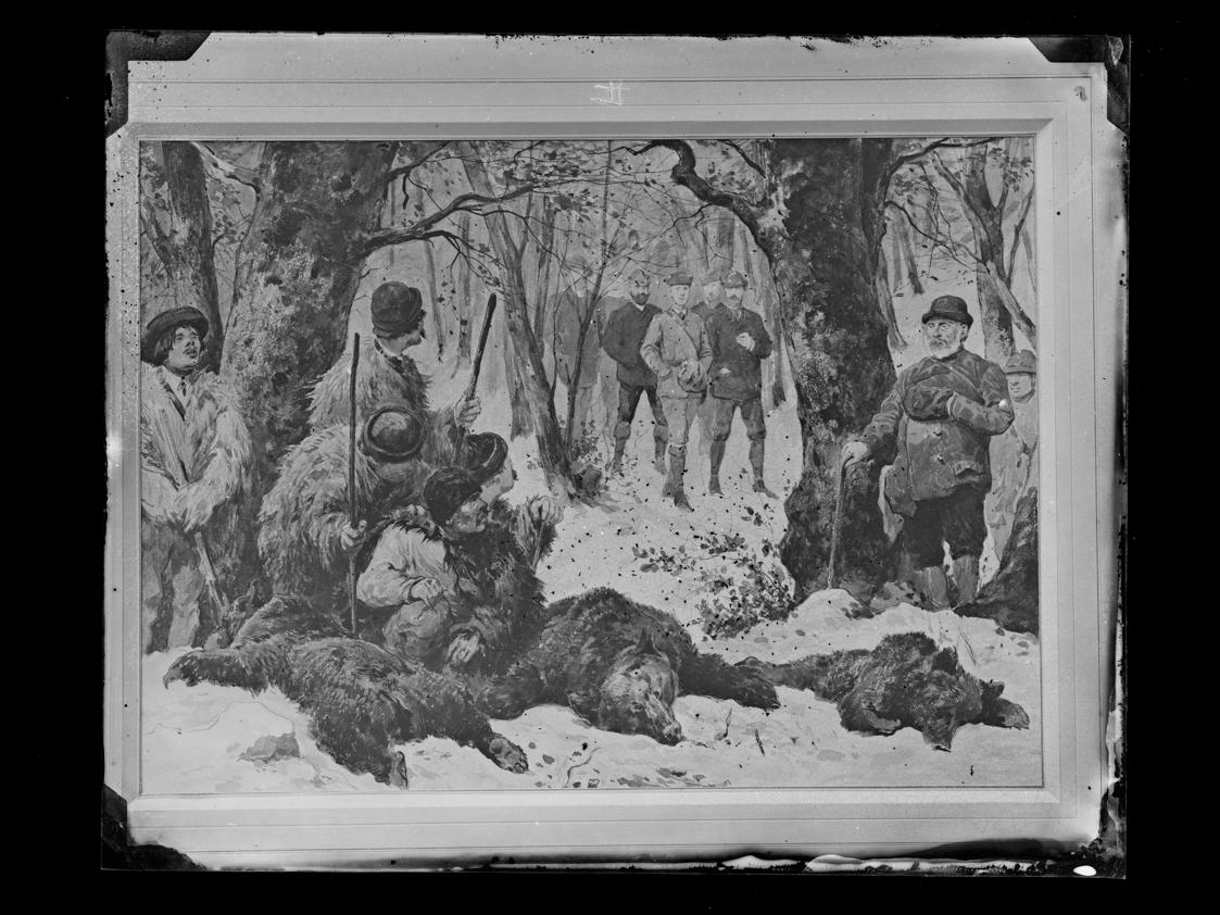 Josef Löwy – k. u. k. Hof-Photograph, Kunst- und Verlags-Anstalt, Bärenjagd in Munkacz, 1888–18…