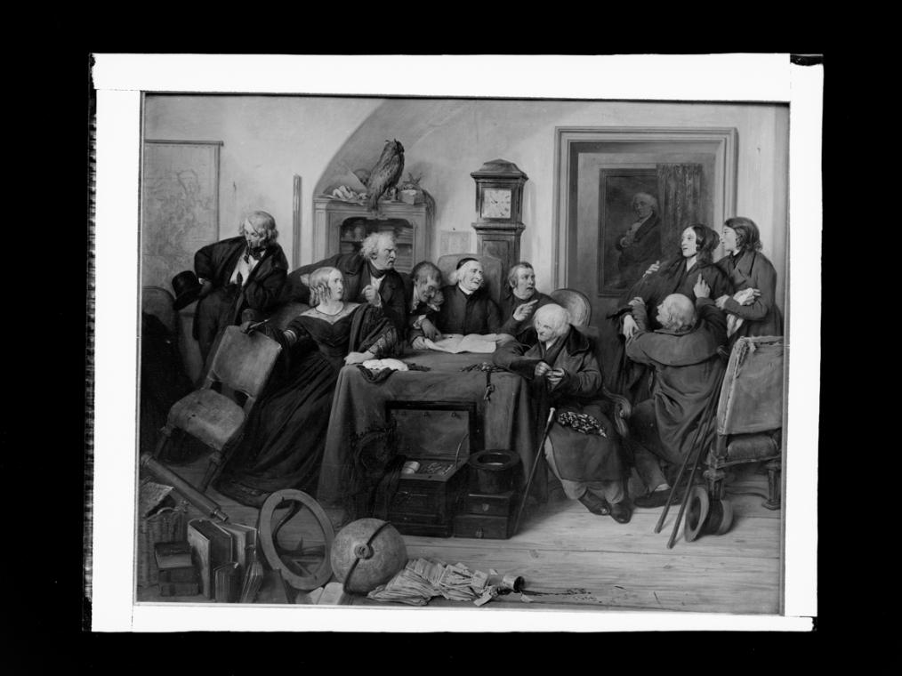Josef Löwy – k. u. k. Hof-Photograph, Kunst- und Verlags-Anstalt, Die Testamentseröffnung, 1888…