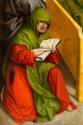 Meister von Großgmain, Marientod, um 1480, Malerei auf Lindenholz, 58 × 100 cm, Belvedere, Wien…
