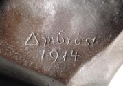 Gustinus Ambrosi, Marquis Franz von Bayros, Detail: Bezeichnung, 1914, Bronze, H: 36 cm, Belved…