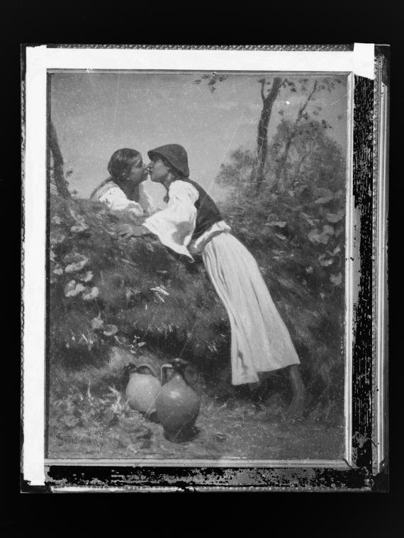 Josef Löwy – k. u. k. Hof-Photograph, Kunst- und Verlags-Anstalt, Der Kuss II, 1888–1891, Ortho…
