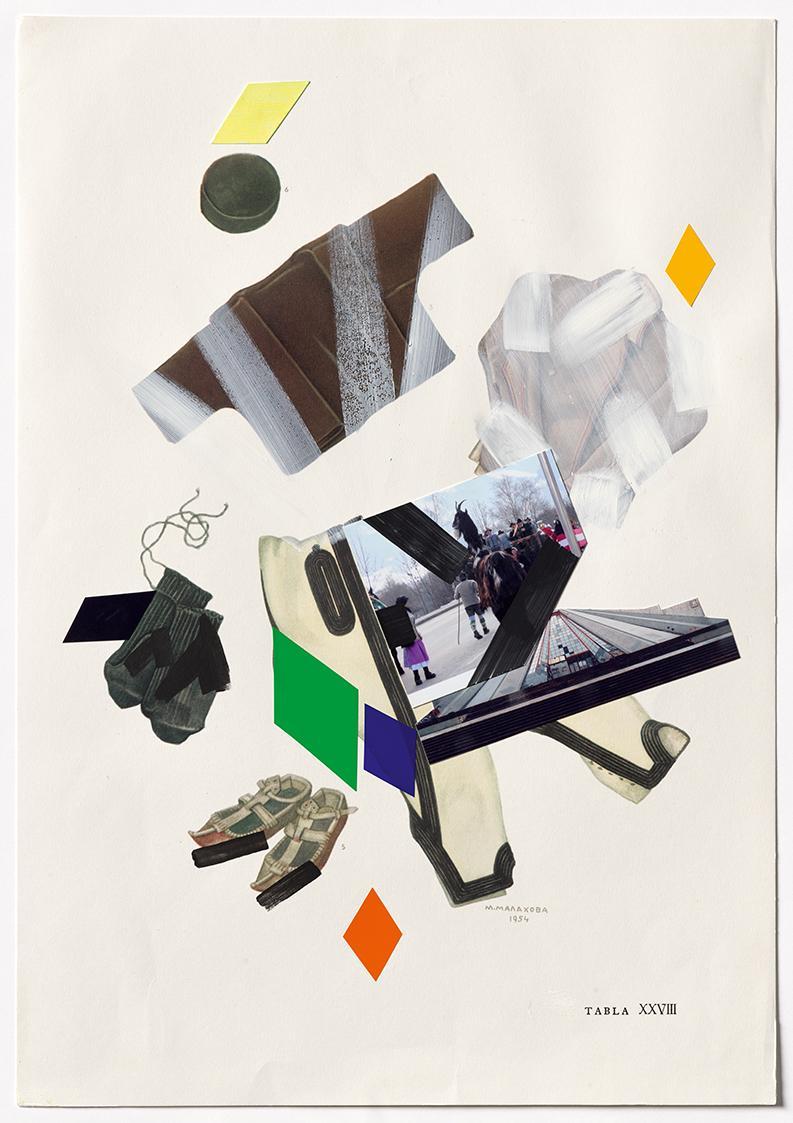 Thomas Hörl, To Inflame Myself, I Recall Byron´s Dress, 2016, Buchseite mit Druck und aufgekleb…