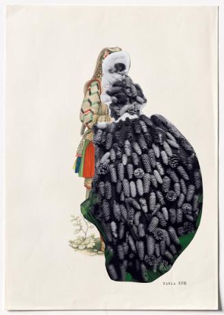 Thomas Hörl, To Inflame Myself, I Recall Byron´s Dress, 2016, Buchseite mit Druck und aufgekleb…