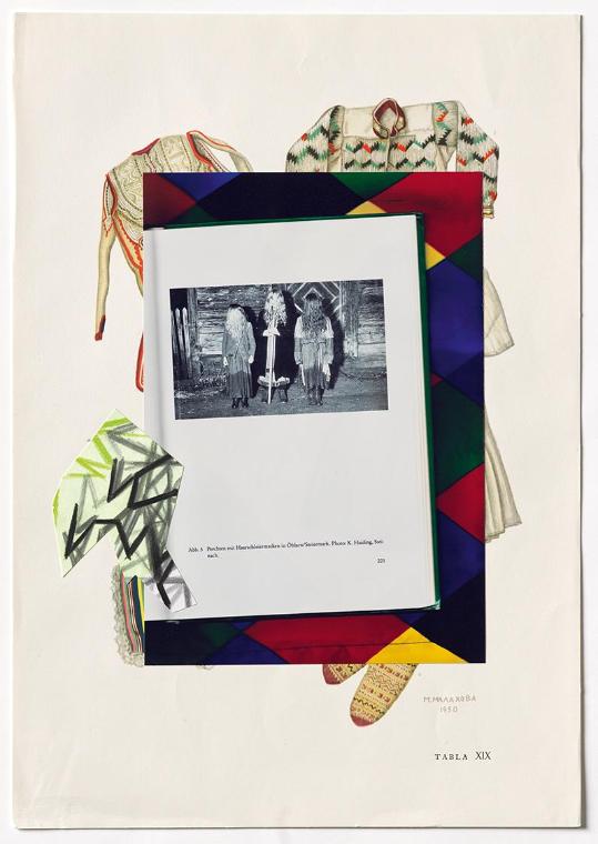 Thomas Hörl, To Inflame Myself, I Recall Byron´s Dress, 2016, Buchseite mit Druck und aufgekleb…