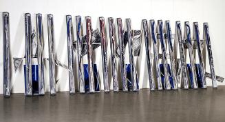 Meina Schellander, EINHEITENFUGE 1: TEIL/REST 1 - 18 MIT GEGENSTELLWERK 1 - 19, 1982–1989, EINH…