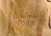 Gustinus Ambrosi, Gustav Scherbaum, Detail: Bezeichnugng, 1969, Gips, gelblich getönt, H: 73 cm ...