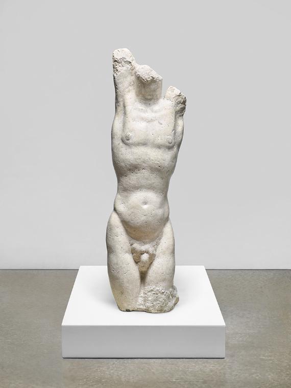 Fritz Wotruba, Torso, 1928–1929, Mannersdorfer Kalkstein, 141 × 41,5 × 44 cm, 200 kg, Belvedere…
