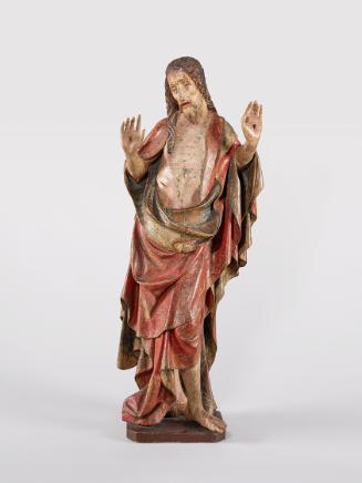 Meister von Großlobming, Christus als Schmerzensmann, um 1390/1400, Lindenholz, alte und barock…