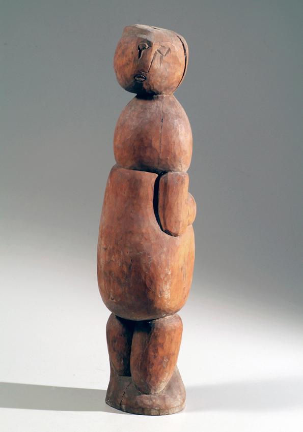 Otto Eder, Weibliche Figur, 1955/1960, Birkenholz, H: 56 cm, Belvedere, Wien, Inv.-Nr. 5221