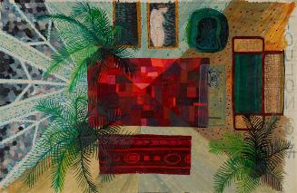 Friedl Kubelka, Neuffers Zimmer, 1974, Gouache auf Papier, 13,3 × 20,8 cm, Belvedere, Wien, Inv…