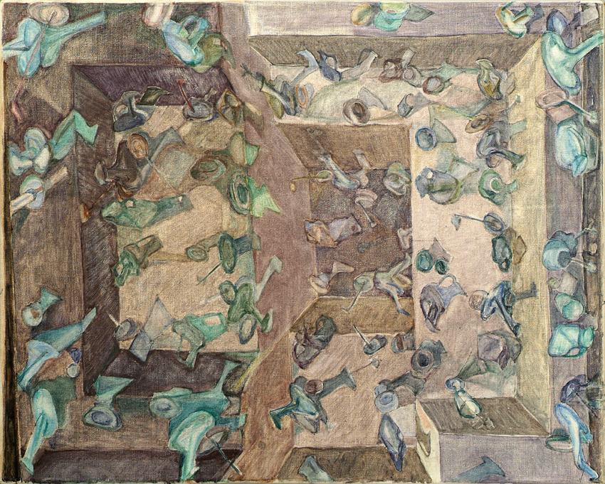 Josef Gabler, Mengenstillleben, 1968, Öl auf Leinwand, 62 x 77 cm, Belvedere, Wien, Inv.-Nr. 63…